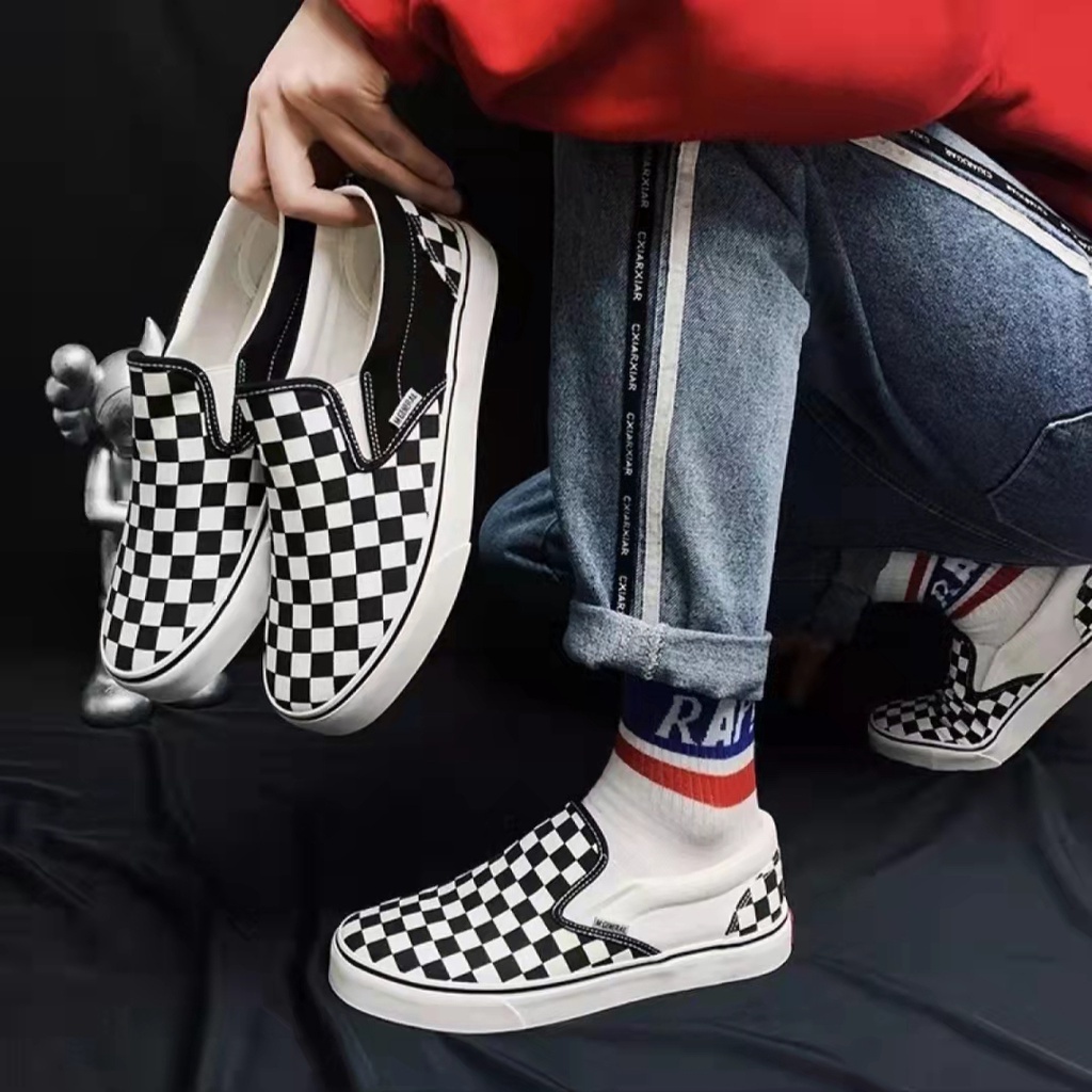 vans shoes Luxury and high-quality one foot flat shoes for men/women, versatile checkerboard casual shoes kasut vans