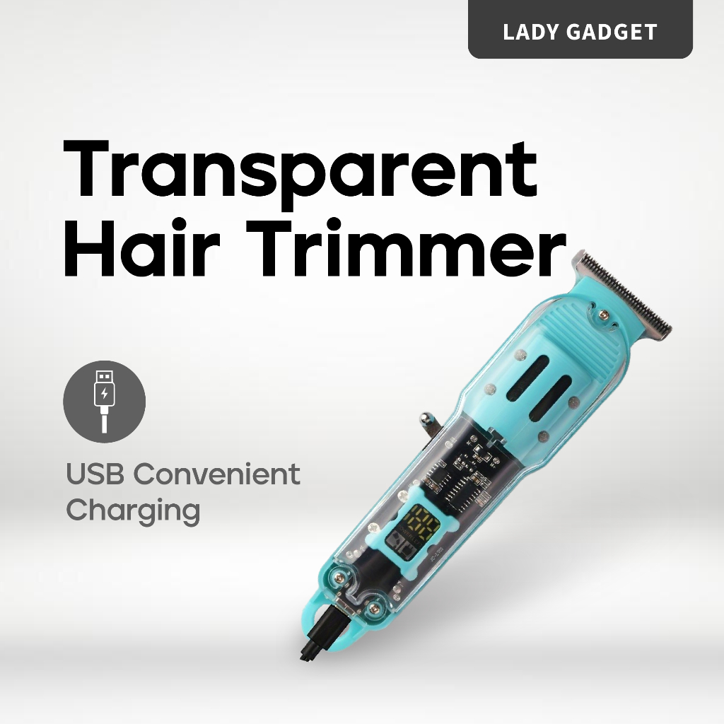 Transparent Trimmer Hair Clipper Rechargeable Small Silent Electric Hair Clipper Cordless Men's USB Home Hair Clipper