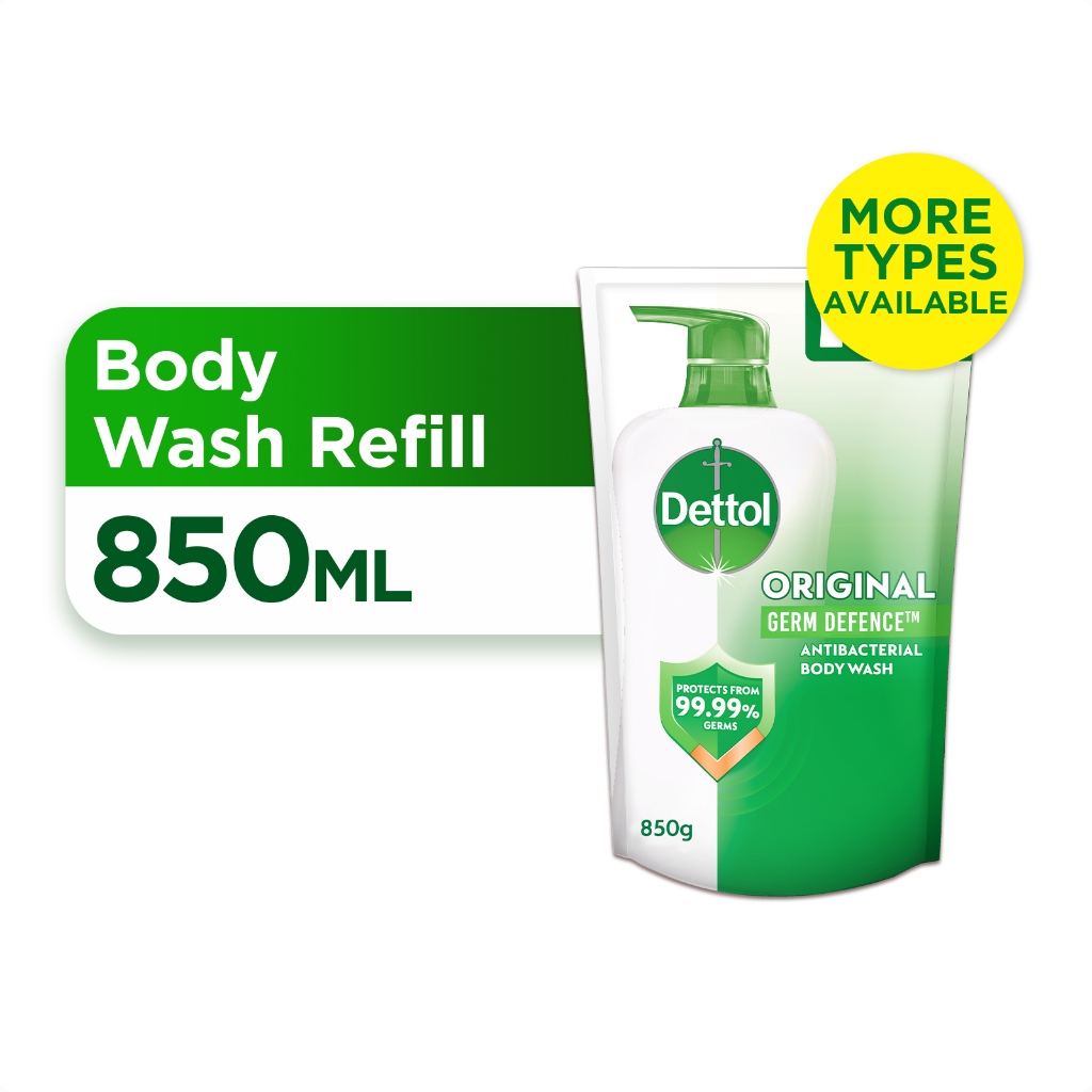 Dettol Shower Gel/Antibacterial Body Wash 850ml Value Refill Pouch