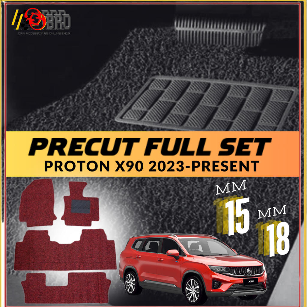 PROTON X90 (2023-PRESENT) 6 SEATER /7SEATER OEM PRECUT Coilmat/Carpet/ Karpet Siap Potong 18MM-Magic Grip