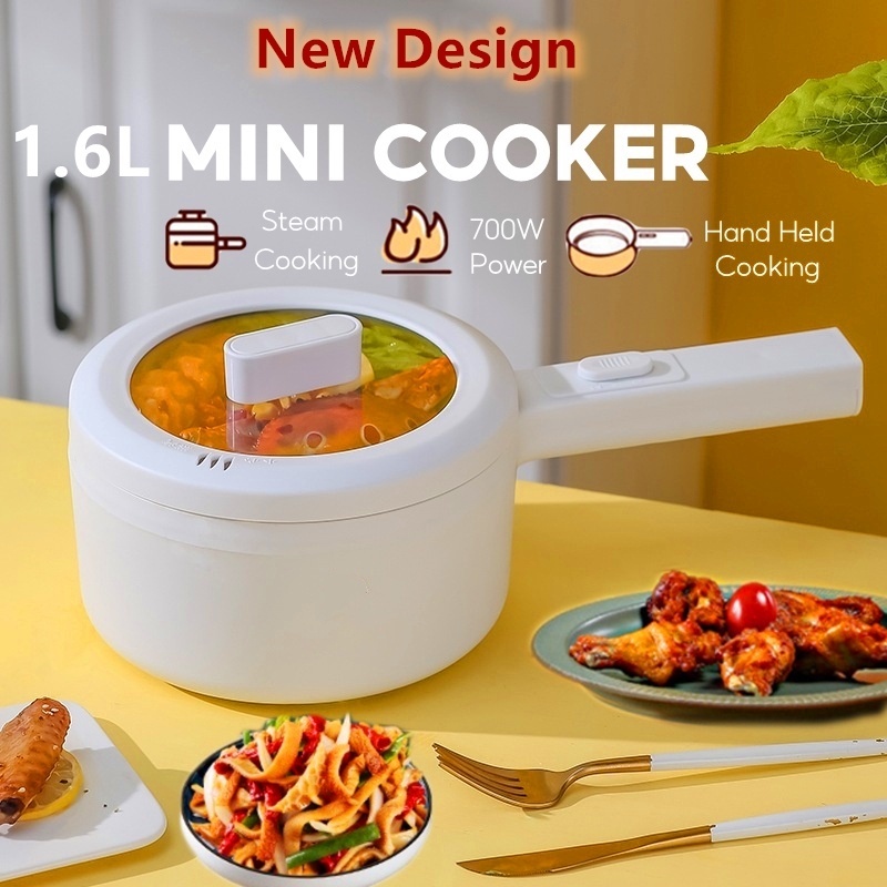 2.0L Multifunctional Cooker Electric Rice Cooker Hot Pot With Steam Tray Non Stick Ceramic Frying Pan Kitchen