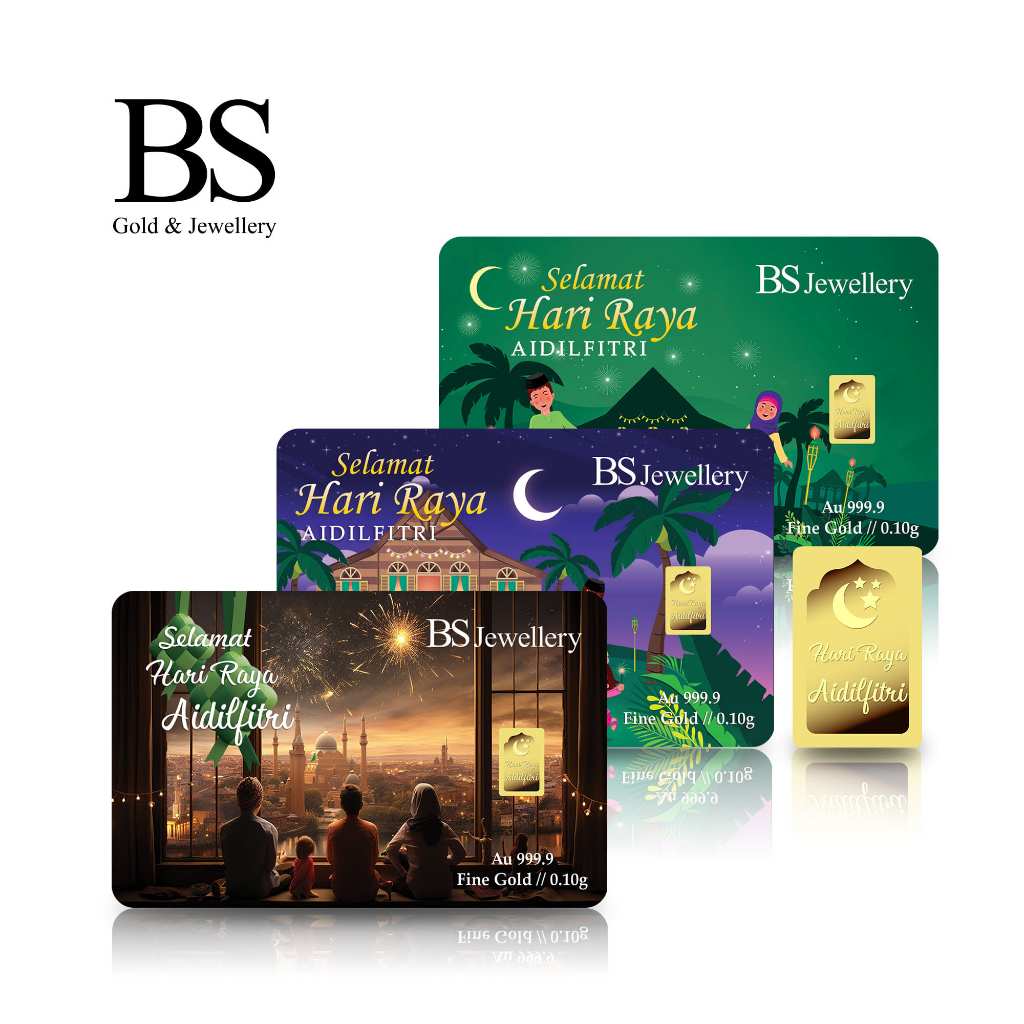 BS Jewellery Emas 999.9 Goldbar Edisi Raya 0.10 g - F44 A/B/C