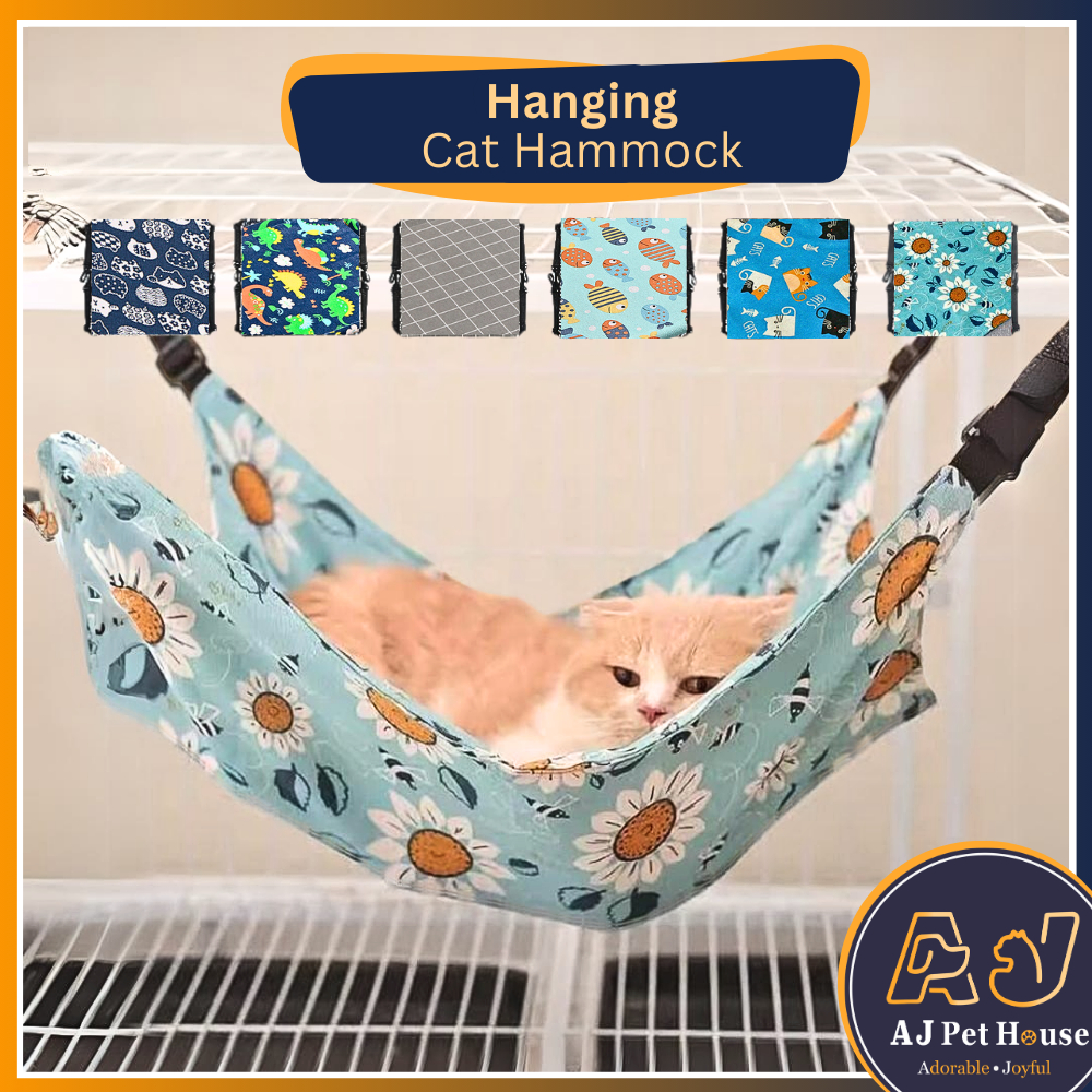 AJPET Hanging Cat Hammock Bed Buaian Kucing Cat Cage Hanging Bed Cat Hanging Sleeping Bed Tilam Sangkar Kucing 猫吊床