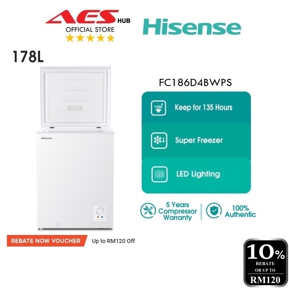 CAN SETUP Hisense Chest Freezer 178L Peti Freezer Murah Deep Freezer Mini Beku Frezer 冷藏箱 FC186D4BWPS