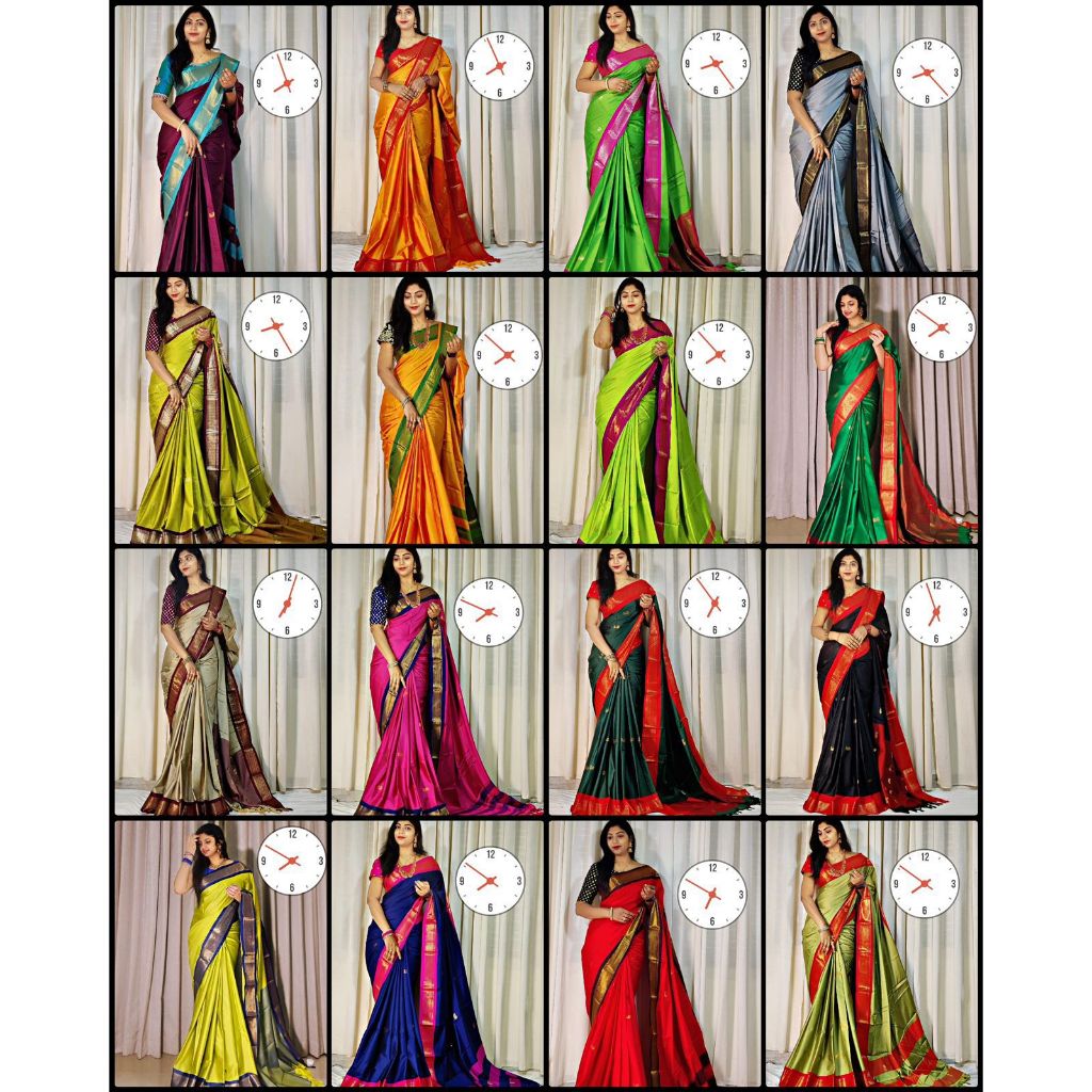 (COTTON SILK SAREE) Hot Selling Superhit Design Soft Cotton Silk Saree /Saree Sutera Kapas