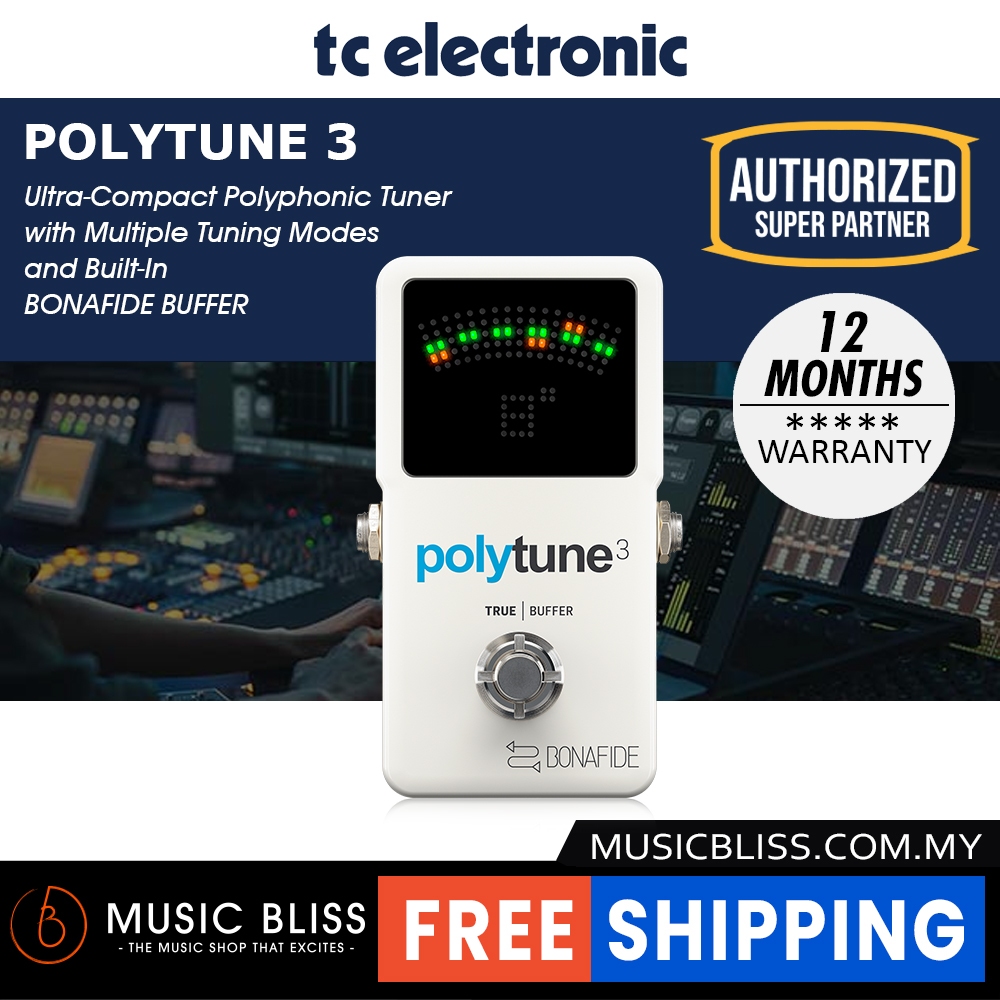 TC Electronic Polytune 3 Polyphonic Tuner Pedal with Buffer