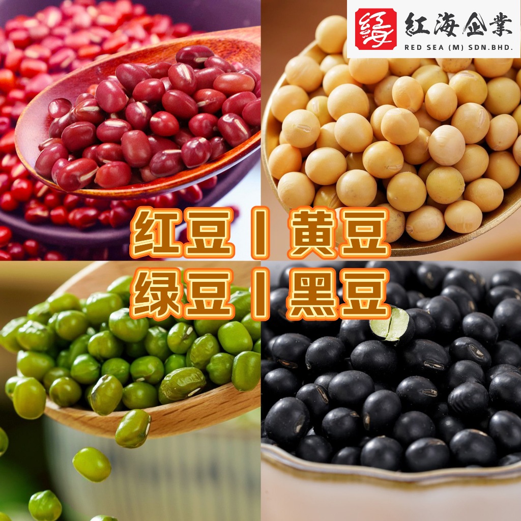 Red Sea【Organic 有机】红豆 青仁绿豆 黑豆 加拿大黄豆 Red Beans / Green Beans / Black Beans / Canadian Soybean【500g】Kacang 谷类 谷粮 Grains