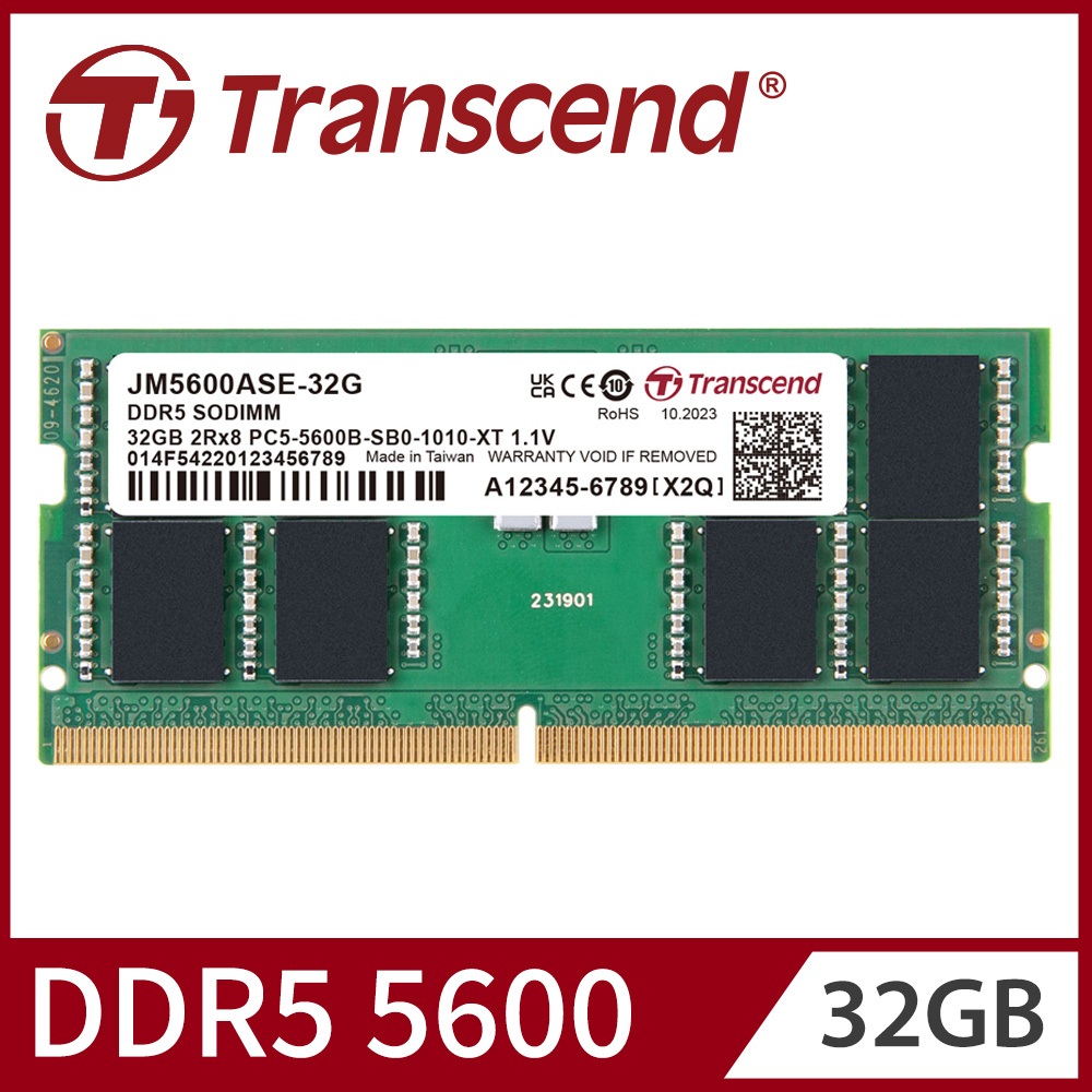 TRANSCEND JETRAM DESKTOP PC (U-DIMM) / LAPTOP NOTEBOOK (SO-DIMM) 5600MHZ DDR5 MEMORY RAM - 8GB 16GB 