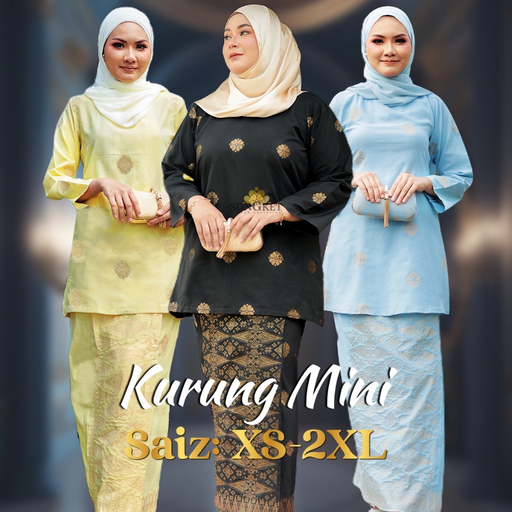 (XS-2XL)Baju Kurung Mini| baju Songket | baju Sulam| songket baju Haji Raya2024 Baju Muslima