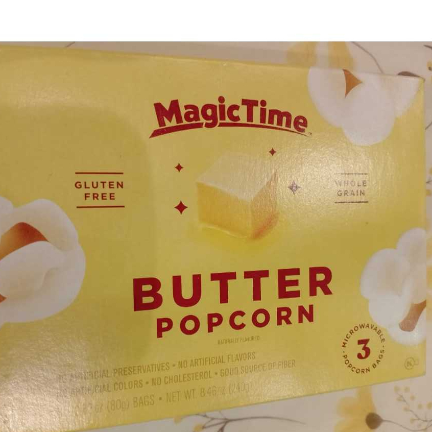 Magic Time-Popcorn-Natural/Butter/Fat Free 240g/Magic Time-Popcorn-Asli/Bebas Mentega/Lemak 240g