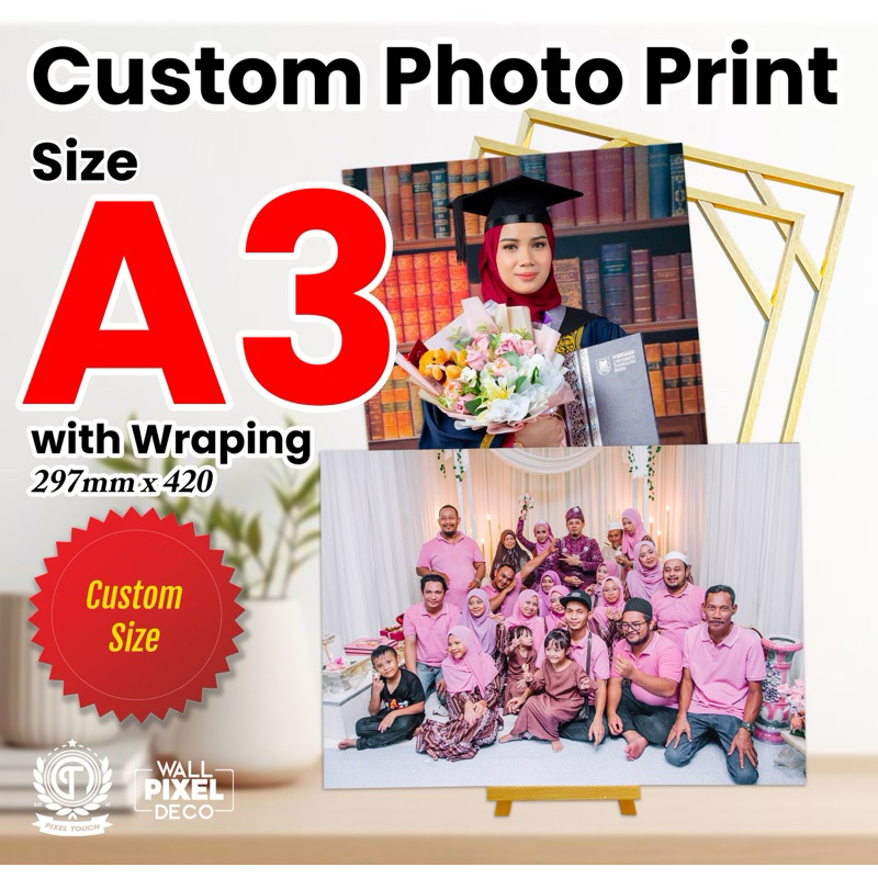 Frame Gambar Siap Printing Saiz A3 Gambar Raya Foto PrintingHot Seller