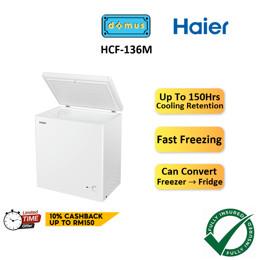 Haier Chest Freezer 100L Net Peti Freezer Murah Deep Freezer Peti Sejuk Beku Frezer 冷藏箱 HCF-136M