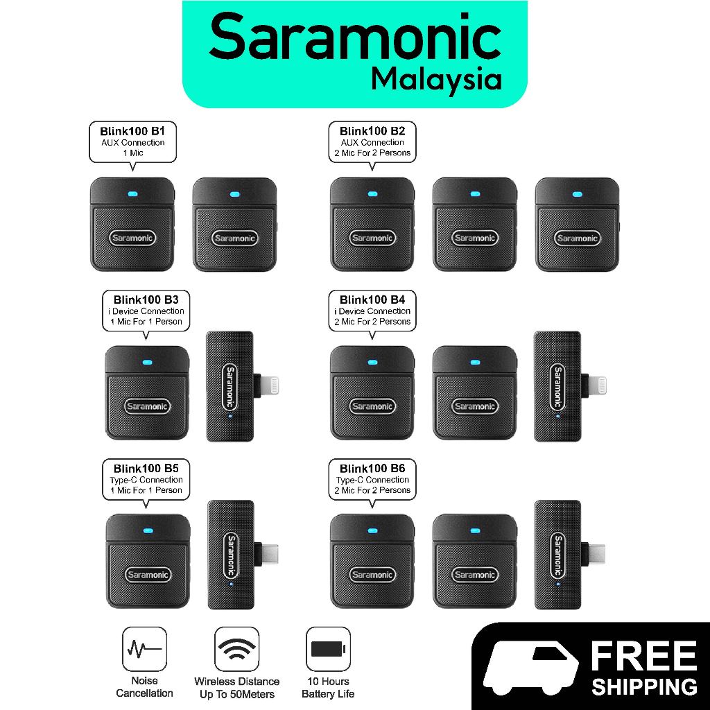 Saramonic Blink 100 B1/B2/B3/B4/B5/B6 2.4GHz Wireless Microphone System. TikTok YouTuber Vlogger Live