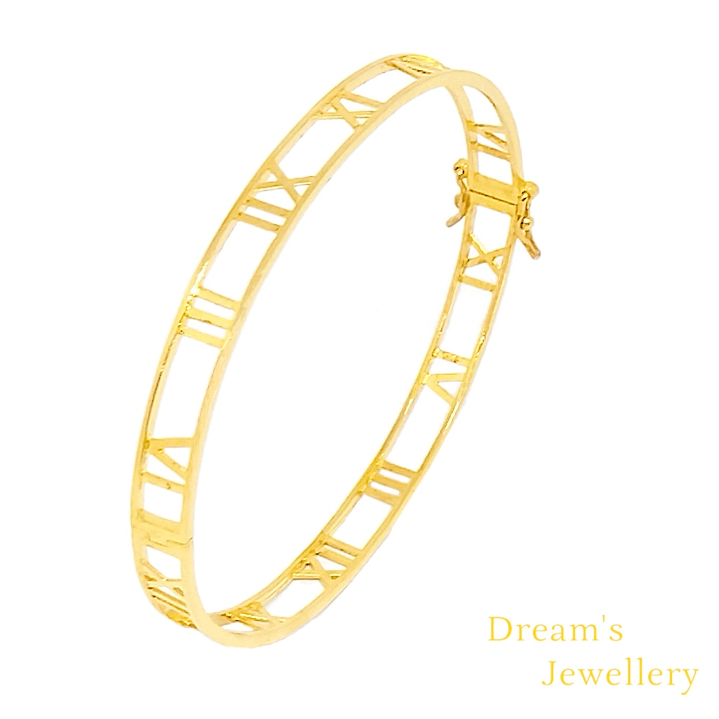 Dreams Jewellery Gelang Tangan Roman Emas 916 Tulen / Roman Bracelet Bangle 916 Gold Original