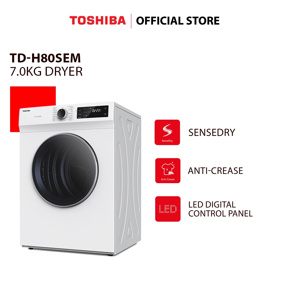 Toshiba TD-H80SEM 7KG SENSEDRY™ Tumble Dryer / Dryer Machine / Clothes Dryer