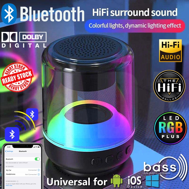 【Hot】Mini LED Light Bluetooth Speaker High Fidelity Sound Quality Subwoofer Bluetooth Speaker Desktop Audio Home Outdoor