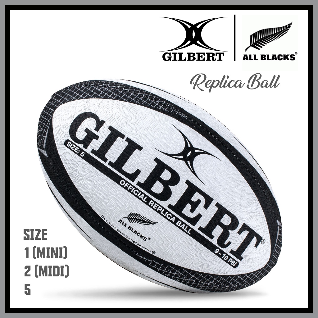 *ALL BLACKS EDITION* Gilbert All Blacks Official Replica Rugby Ball Bola Ragbi Size 1 2 5