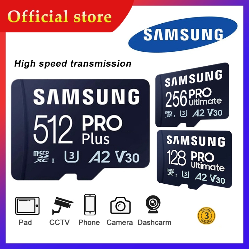 Samsung Micro memory card sd card 128 256 512gb tf card for phone, dashcarm, pad, CCTV, Camera, sound【local stock】