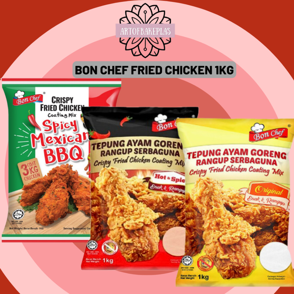 Tepung Ayam BON CHEF 1KG / Crispy Fried Chicken / Tepung Ayam Rangup Serbaguna Tepong Ayam