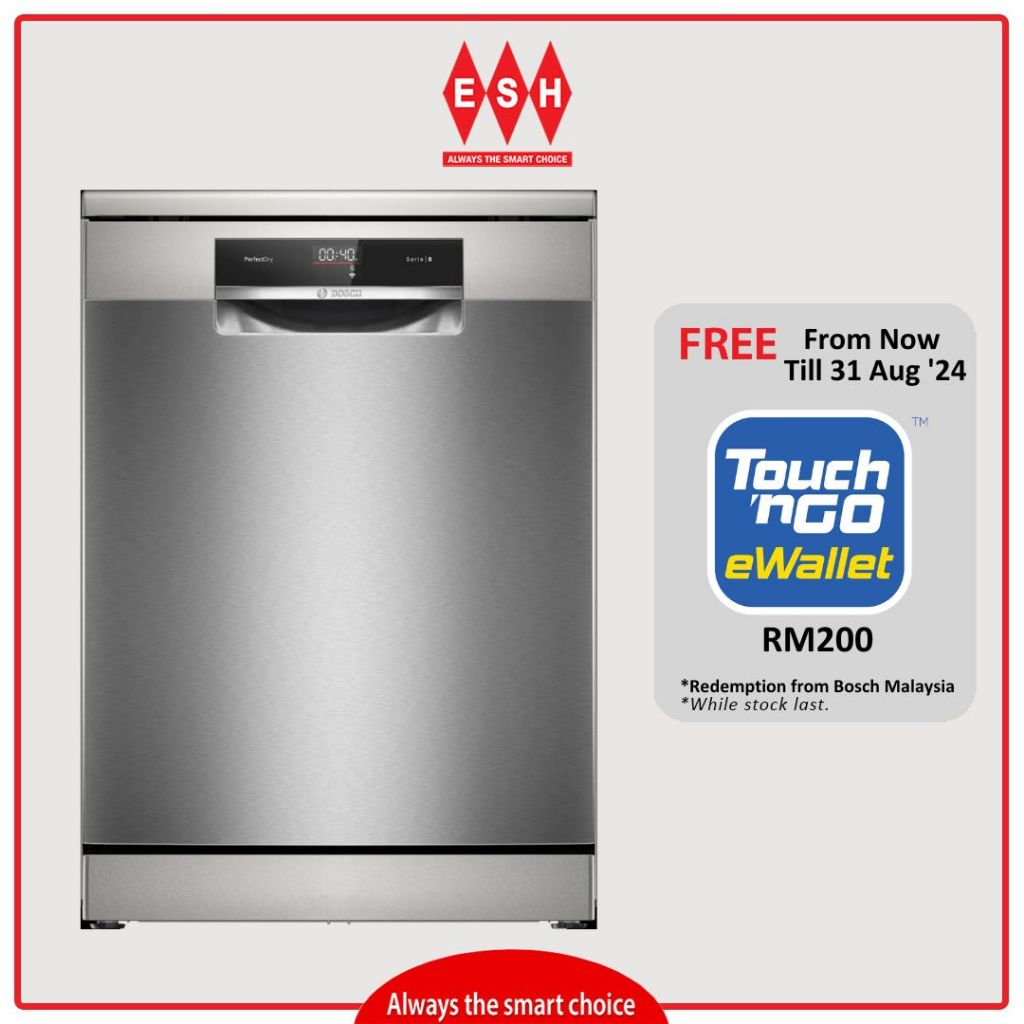 Bosch SMS8YCI01E 60cm Series 8 Freestanding Stainless Steel Dishwasher (Lacquered)