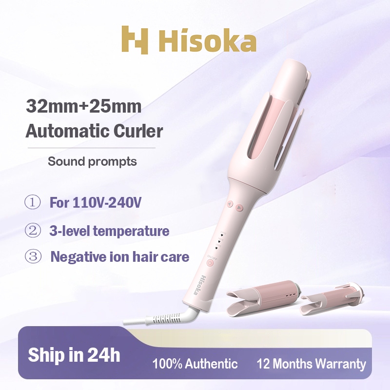 Hisoka Hair Curler 32mm+25mm Automatic Anti-scalding Flower Design Hair curler Iron 自动卷发棒