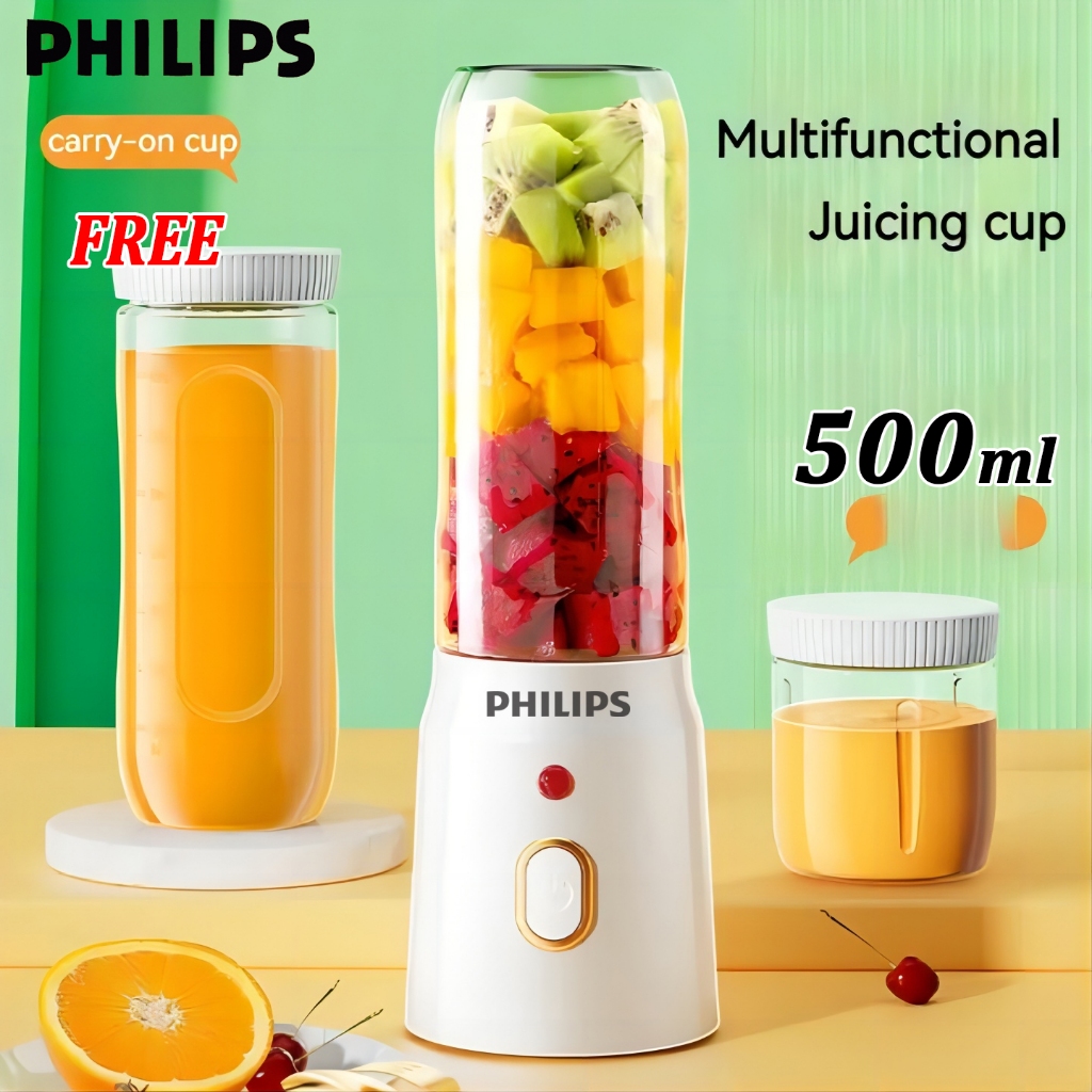 🍇NEW 500ml 🍇Juicer Mini Blender Mixer 10 Blade Fruit Extractors Rechargeable Wireless Household USB Portable Juicer