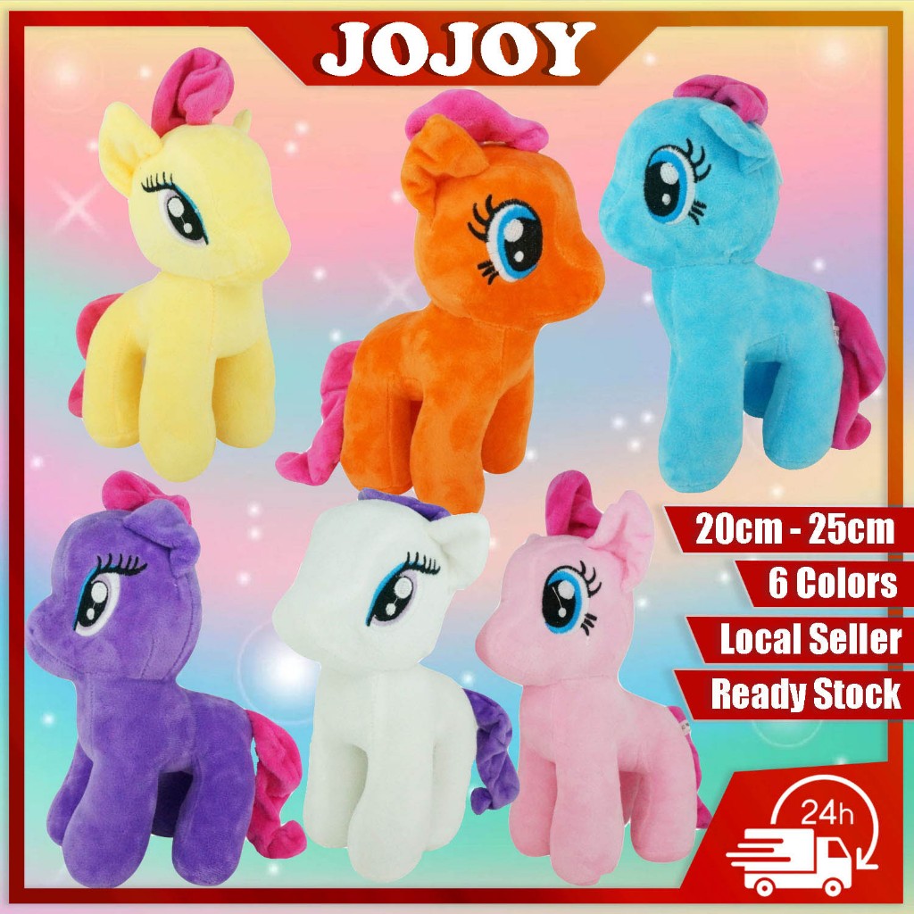 JOJOY My Little Pony Unicorn Plush Toy 20/25cm Rainbow Stuffed Doll Patung, Cute Kids Gift