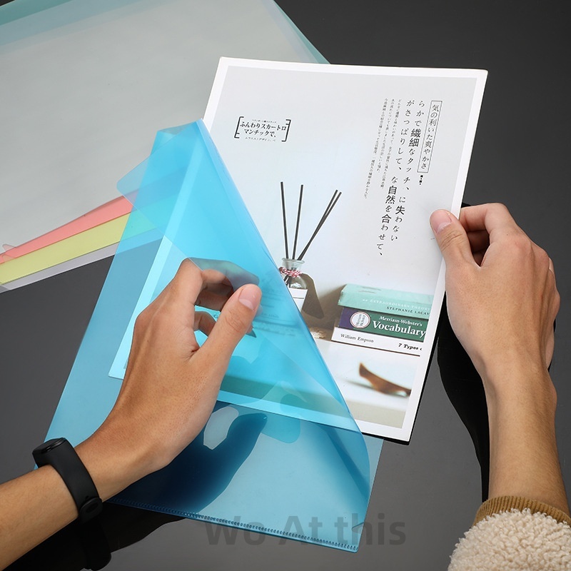 A4 PP L Shape Colour Holder File L Shape Organizer Document Fail Office Fail Waterproof Desk Folder