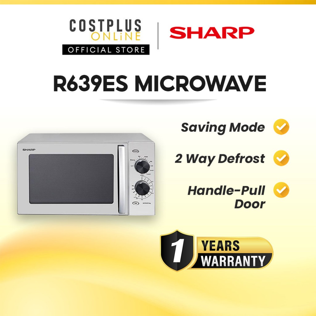 SHARP Microwave Oven with Grill R639ES 23L Energy Saving 900W Child Lock Handle-Pull Door | Ketuhar Gelombang Mikro 微波炉