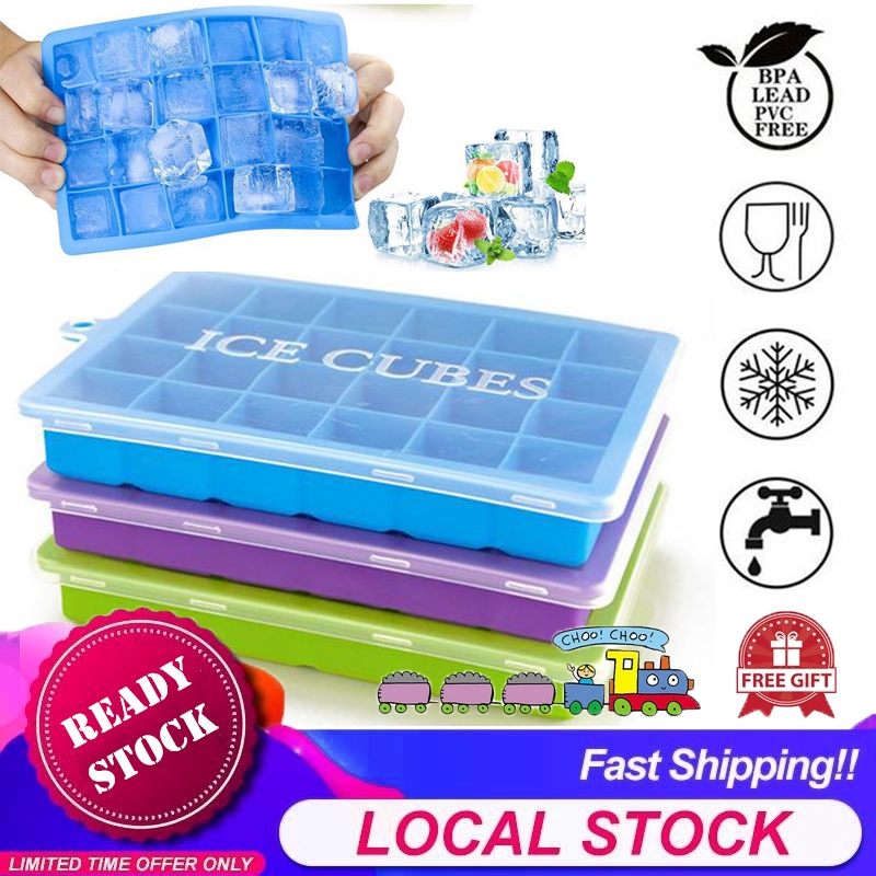 [Choo Choo Toy] 24 / 15 Grids Silicone Tray Ice Cube Maker Fruit Popsicle Ice Maker Baby Food Mold Acuan Ais 硅胶冰格 - KW16