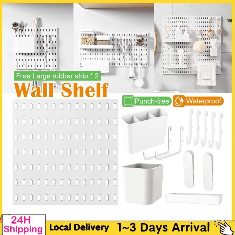 New Wall Pegboard Organizer Wall Shelf Accessories Hanger Board For Office Kitchen Rack Compatible With IKEA SKADIS 洞洞板