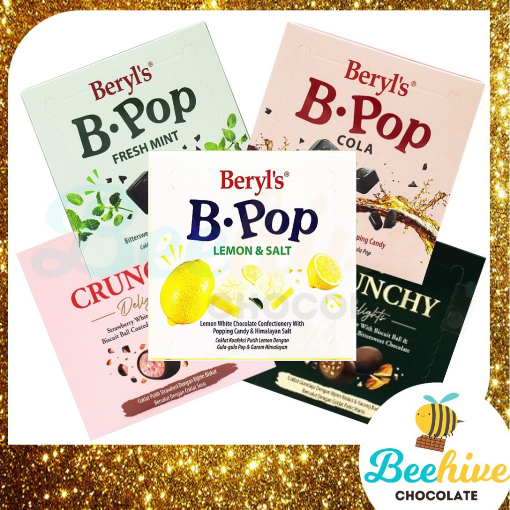 Beryls Crunchy Delights Chocolate Crunchy Ball / B Pop Bittersweet White Milk Chocolate 50g - 60g