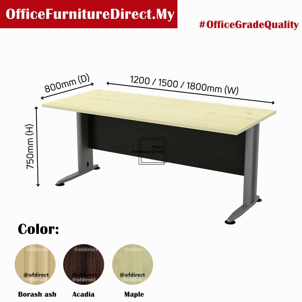 120/150/180x80cm T2 Office Table TT 128 TT 158 TT188(without chair) (Deliver Ground Floor)