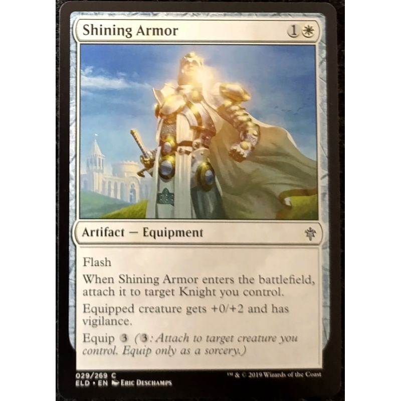 Magic The Gathering : Shining Armour Common Throne Of Eldraine card.