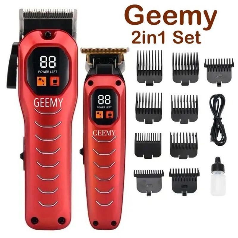 New GEEMY GM8046 Professional Rechargeable Hair Clipper  2in1 set Trimmer Hair and Beard cutting Machine pemangkas