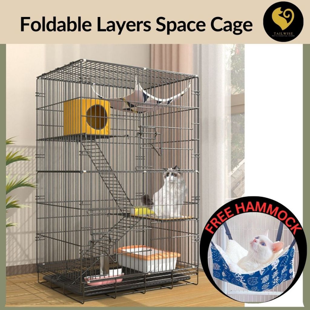 SANGKAR KUCING BESAR 3 TINGKAT LARGE IRON PET CAGE 3 LEVEL 60x42x91cm HIGH QUALITY LOW PRICE Sangkar Murah (Ready Stock)