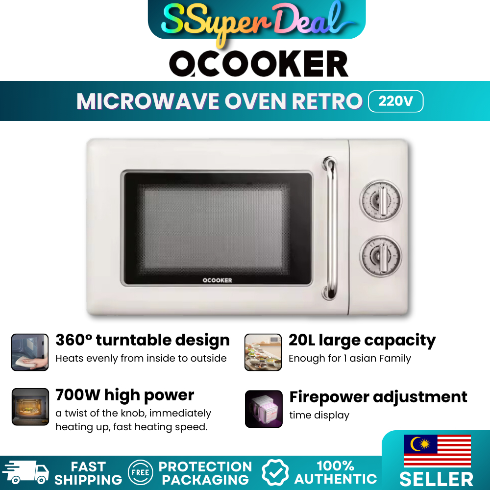 Xiaomi OCOOKER Retro Turnable Microwave Oven CR-WB01B 20L High Capacity Radiation Protection Microwave Oven 家用小型迷你微锅炉