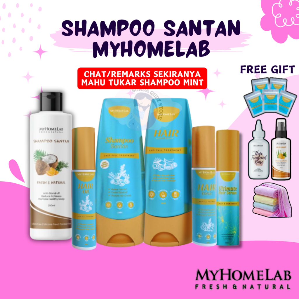 SHAMPOO SANTAN MYHOMELAB ORIGINAL HQ | SYAMPOO SANTAN | ANTI HAIR LOSS | UBAN | KELEMUMUR