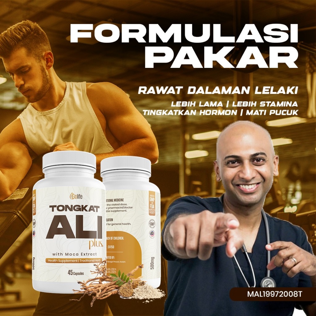 [GOLIFE] Tongkat Ali Plus - Tongkat Ali,Natural Herbs, 45 Capsule