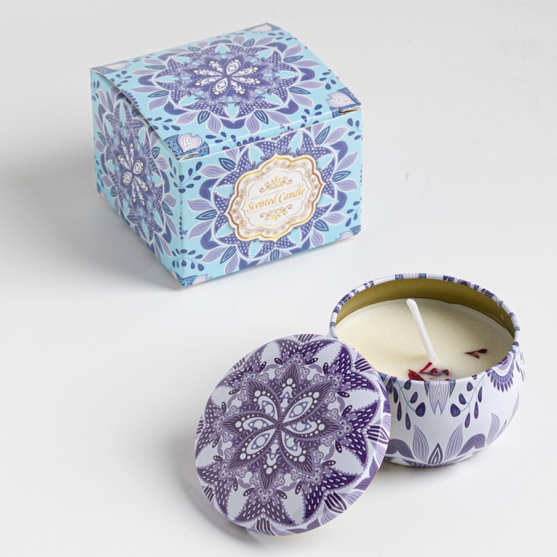 Aroma Scented Candles Natural Fragrance Soy Wax Candle with Dried Petal Door Gift Kahwin Doorgift Lilin Wangi Gift Set