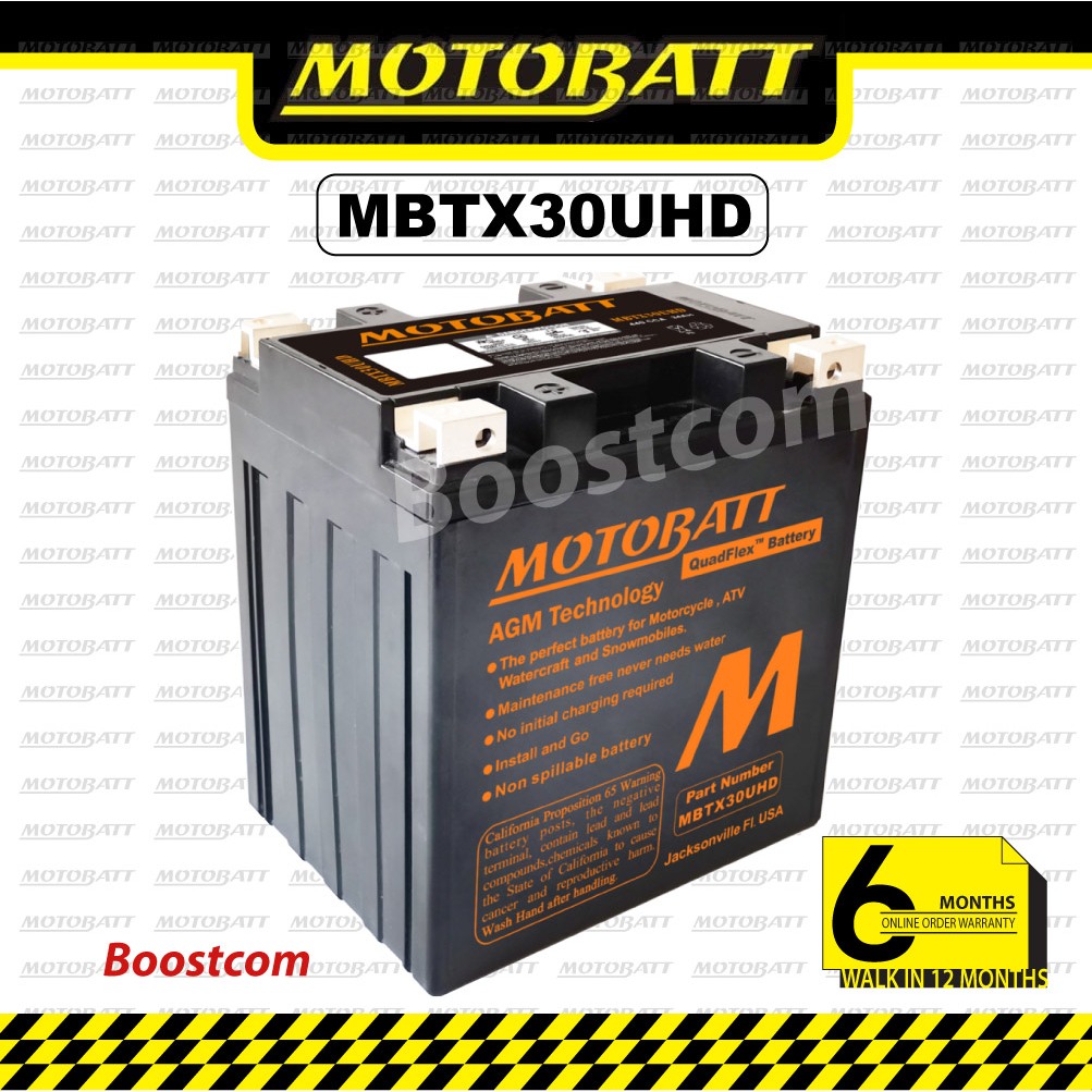 Motobatt MBTX30UHD Quadflex Motorcycle Battery HARLEY DAVIDSON, BMW, BENELLI, KAWASAKI | Bateri Motosikal