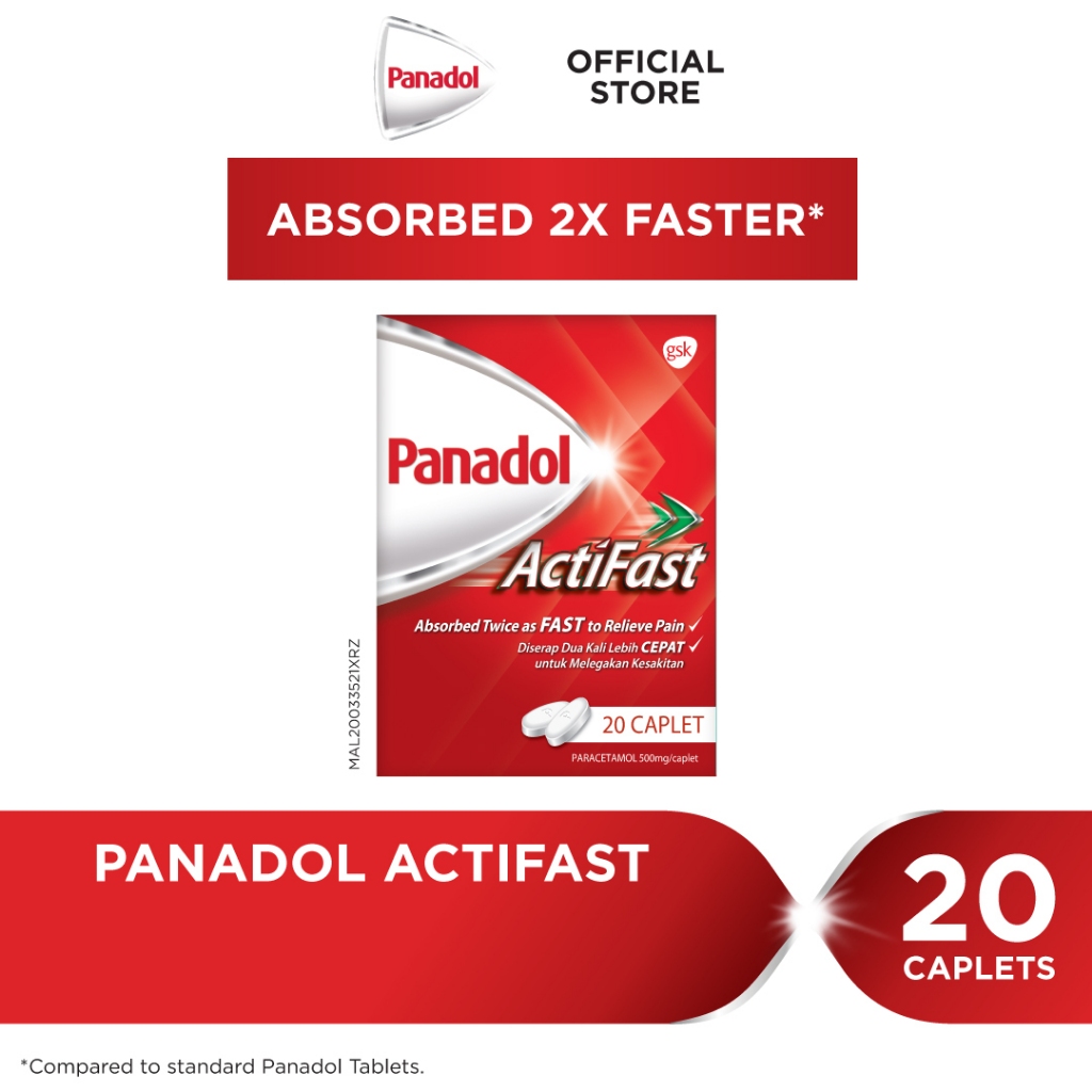 Panadol Actifast Caplet Pain Killer for Fast Pain Relief (20’s)