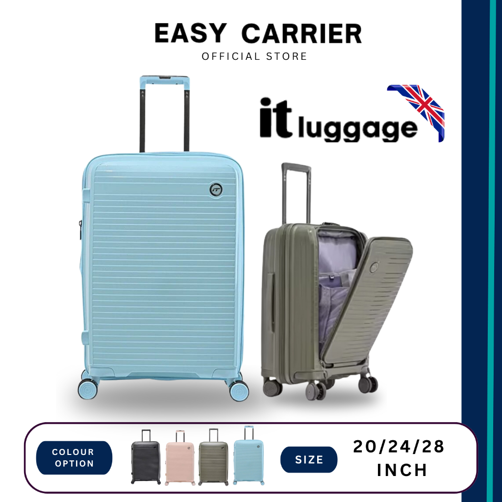 [READY STOCK] IT (UK/LONDON) PP-POLYPROPYLENE UNBREAKABLE LUGGAGE FRONT OPEN LAPTOP 20"/24"/28" 360 DEGREE ROTATION TSA