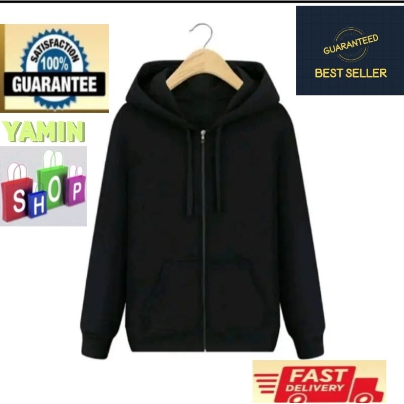 ??????[READY STOCK] ALL Size [S-6XL] Men's & Women Hoodies Unisex Long Sleeve Solid Zipper Sweatshirts