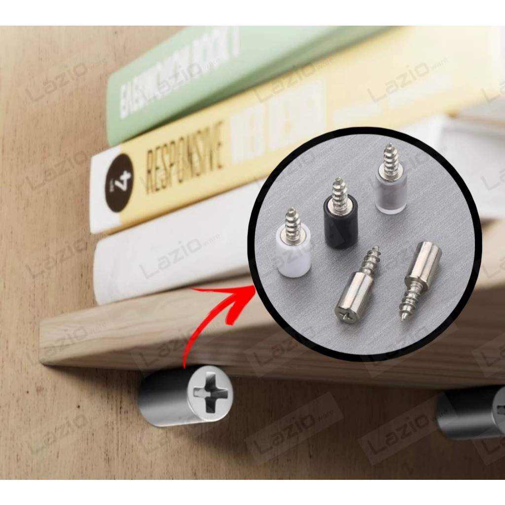 Self drilling screw pegs for wood shelf wall metal plate clip support holder cover cabinet furniture