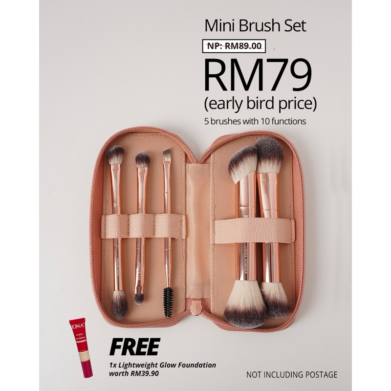 KINA MINI BRUSH SET (LIMITED EDITION) Free Foundation