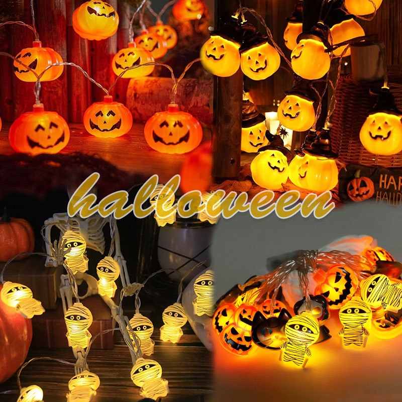 LED Halloween Light String Pumpkin Skull Eye Balls Ghost Festival Party Lantern Trick Or Treat Happy Halloween Decor