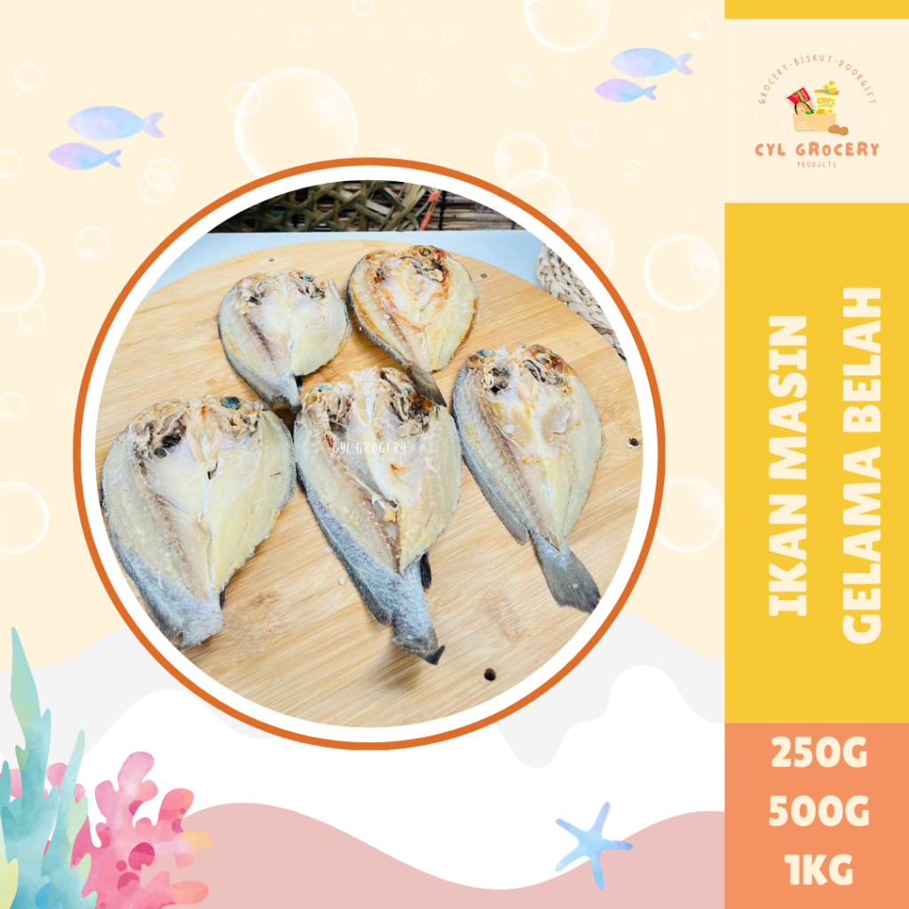 [ 250G • 500G • 1KG ] PELBAGAI IKAN MASIN TIMBANG | IKAN MASIN GELAMA BELAH | SALTED FISH |