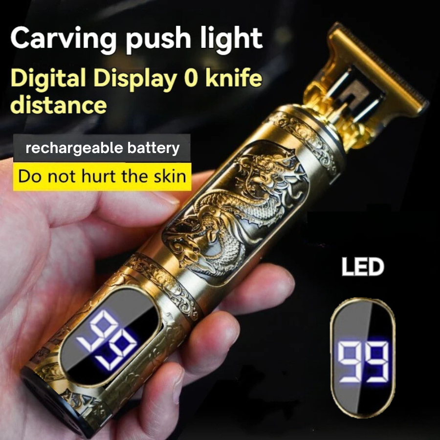 T9 Electric Hair Clipper | Carving Mark | Smooth Head | Digital Display | Mesin Potong Rambut Elektrik T9