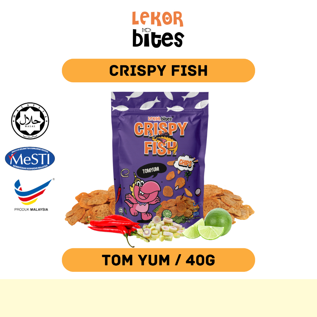 [HALAL] Lekor Bites Crispy Fish | Keropok Lekor Ikan - Tom Yum (40g)